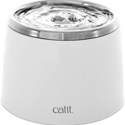 NEW Catit Stainless Steel Top Drinking Fountain - 2 L (64 fl oz), White, 50023