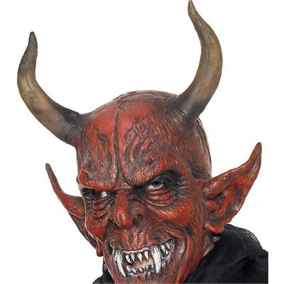 NEW Devil demon mask adult red bone 25314