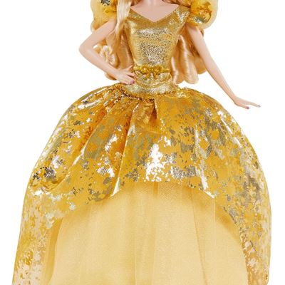 NEW Barbie Signature 2020 Holiday Barbie Doll (12-inch Blonde Long Hair) in Gold