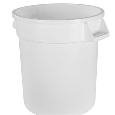 Carlisle 34101002 White 10 Gallon Round Polyethylene Bronco Waste Container With