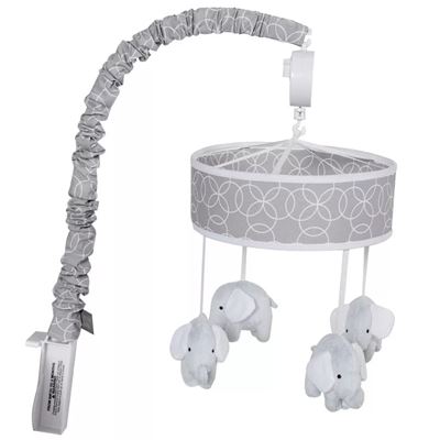 NEW Trend Lab Gray Circles with Elephants Crib Mobile