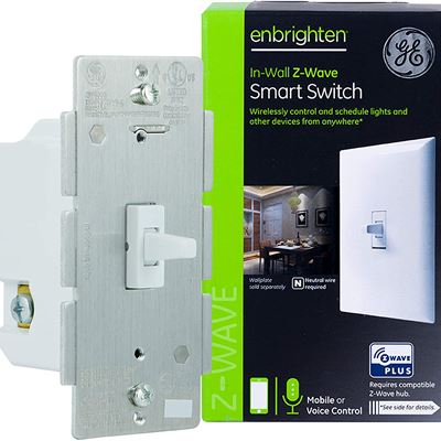 NEW GE Enbrighten Z-Wave Plus Smart Toggle Light Switch, On/Off Control, in-Wall, Built-in Repeater/Range Extender, Zwave Hub Required, Works