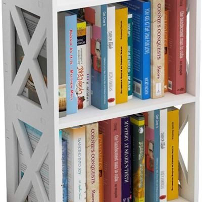NEW AGGICE Side Table, 3 Tier 2 Shelf Small Bookshelf Bookcase for Small Spaces,