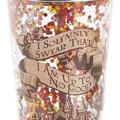 NEW Spoontiques - Harry Potter Tumbler - Solemnly Swear Glitter Cup with Straw -