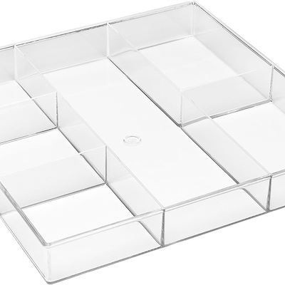 NEW Whitmor 6789-3065 6-Section Clear Drawer Organizer