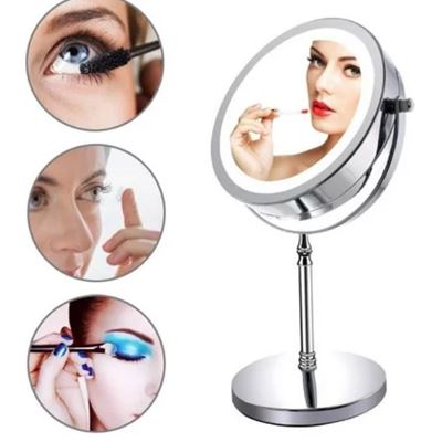 NEW 10X Magnifying Lighted Makeup Mirror, 7 Inch Two Sided White Daylight LED Sh