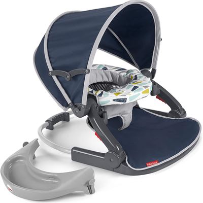NEW Fisher-Price On-the-Go Sit-Me-Up Floor Seat Citron Wedge, Travel Baby Chair