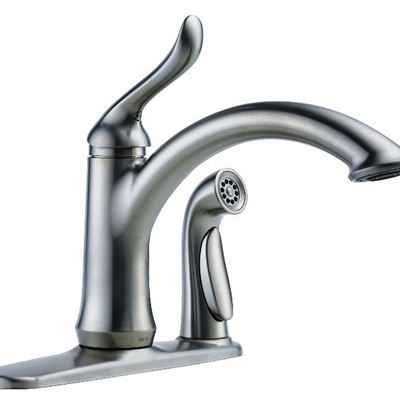 NEW Delta 3353-DST Linden Single Handle Kitchen Faucet with Integral Spray