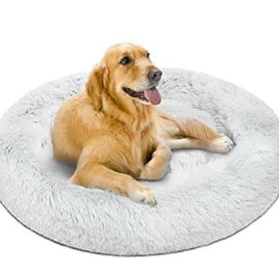 NEW Friends Forever Donut Dog Bed Faux Fur Fluffy Calming Sofa for Large Dogs,