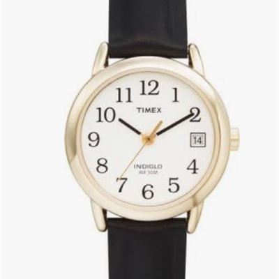 NEW Timex Women's 2H341 Easy Reader With Date, Black Leather Watch