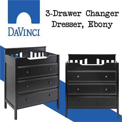 NEW DaVinci 3-Drawer Changer Dresser, Ebony