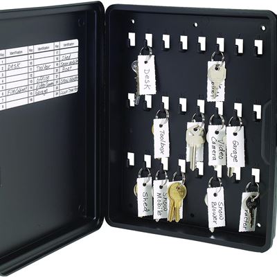 NEW Steelmaster Storage Box, 8.63 x 10 x 1.88-Inch, 24-Key, Black (201712404)