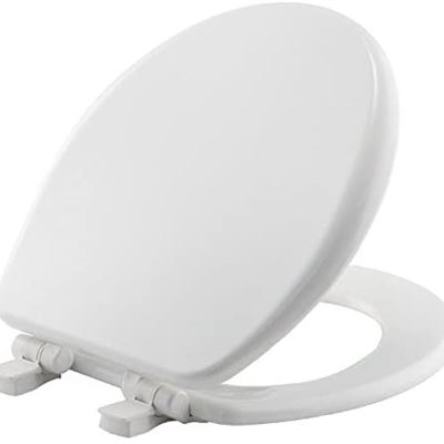 NEW MAYFAIR 864SLOWB 000 Alesio II Toilet Seat Will Slow Close, Never Loosen and Provide The Perfect Fit, Round, Highly Stylized Durable Enameled Wood