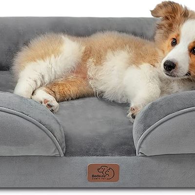 NEW Bedsure Orthopedic Dog Bed Medium - Medium Dog Bed Waterproof, Foam Sofa wit