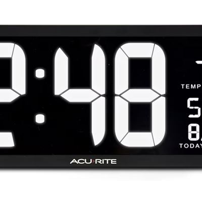 NEW AcuRite 75159M Large LED Digital Clock, 14.5-Inch, White