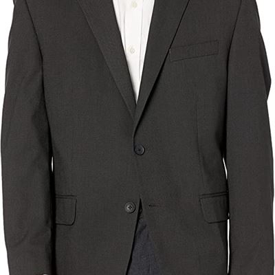 NEW J.M. Haggar Mens 4-Way Stretch Diamond Weave Classic Fit Suit Separate Pant, 44 long, Charcoal