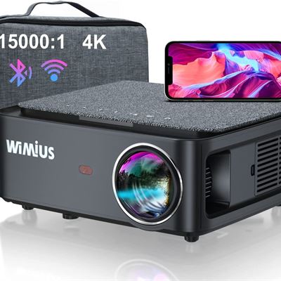 WiMiUS 5G WiFi Bluetooth K1 Projector 4K Support Native 1920×1080P Projector, Co
