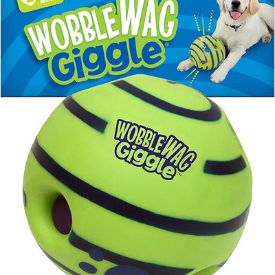NEW Wobble Wag Giggle Ball, Interactive Dog Toy, Fun Giggle Sounds When Rolled o
