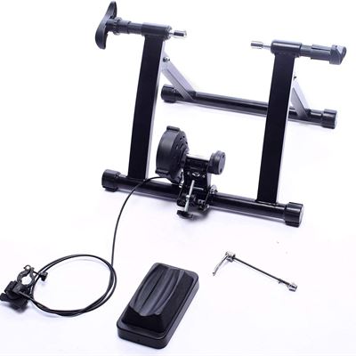 LIKE NEW BalanceFrom Bike Trainer Stand Steel Bicycle Exercise Magnetic Stand with Front Wheel Riser Block, Black