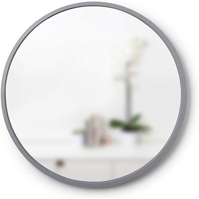 NEW Umbra Hub 24” Round Wall Mirror With Rubber Frame, Modern Room Decor for Ent