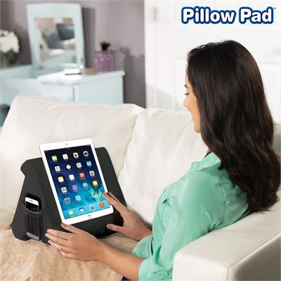 NEW Ontel Pillow Pad Multi-Angle Soft Tablet Stand, Charcoal Grey