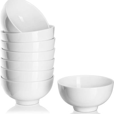 NEW DOWAN 10 Ounce Small Bowl, Porcelain Dip Bowls, Portion Control, Sturdy & St