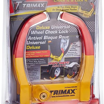 NEW Trimax TCL65 Wheel Chock Lock , Yellow/Red, 7.25in
