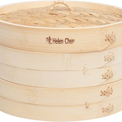 NEW Helen Chen's Asian Kitchen Bamboo Steamer, 10-Inch
