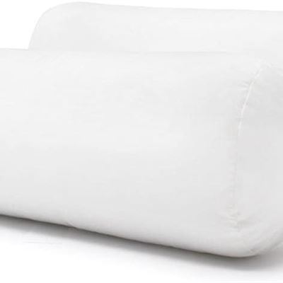 NEW Newpoint 100-Percent Cotton 6 by 16 Neckroll Pillow Pairs, White