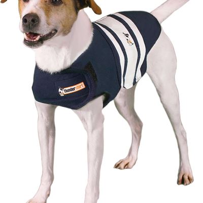 NEW Thundershirt Dog Shirt, Small, Navy Blue Rugby