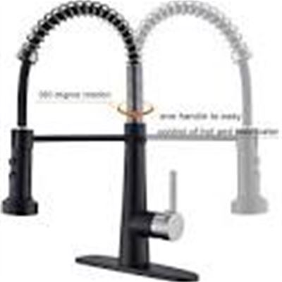 TUTEW Kitchen Faucet,Solid Brass Kitchen Faucet with Sprayer, Low Lead Kitchen