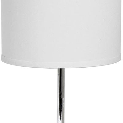 NEW Simple Designs All The Rages LT2007-WHT Mini Basic Table Lamp with White Sha