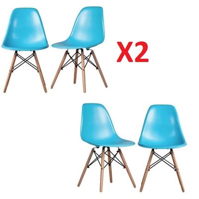 NEW Plata Import Contemporary Modern Accent Chairs - set of 2 - Light Blue
