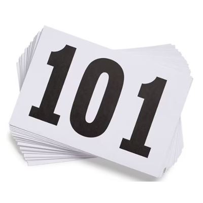 NEW Gill Athletics Competitor's Number Paper Tags (Set of 100)