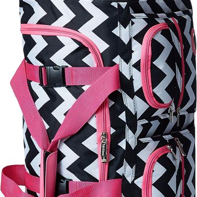 NEW ROCKLAND PRD322-PINKCHEVRON 22-Inch Rolling Carry-On Duffle Bag, Pink Chevro