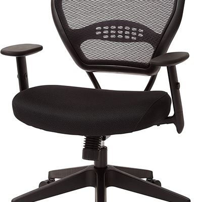 NEW SPACE Seating AirGrid Dark Back and Mesh Seat, 2-to-1 Synchro Tilt Control,