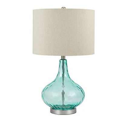 NEW Catalina Lighting 18578-000 Transitional Thumbprint Glass Gourd Table Lamp,
