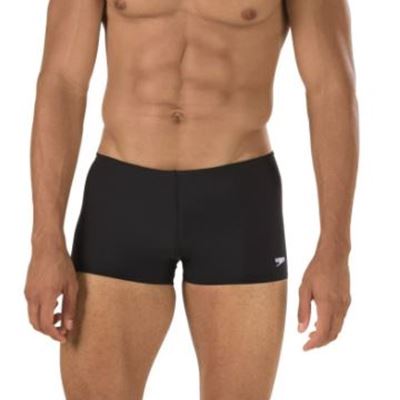 New Speedo Men's Endurance+ Polyester Solid Square Leg Swimsuit