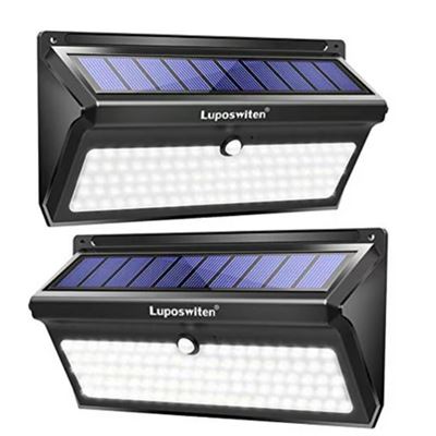 NEW Luposwiten 100 LED Solar Lights Outdoor, 2000 Lumens Waterproof Wireless Sol