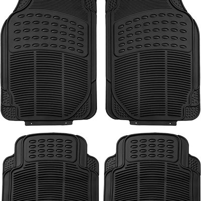 NEW FH Group Automotive Floor Mats Black Universal Fit Heavy Duty Rubber for All