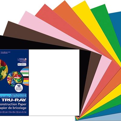 NEW Pacon Tru-Ray Sulphite Construction Paper, 12x18-Inch, Assorted Colors, 50-C